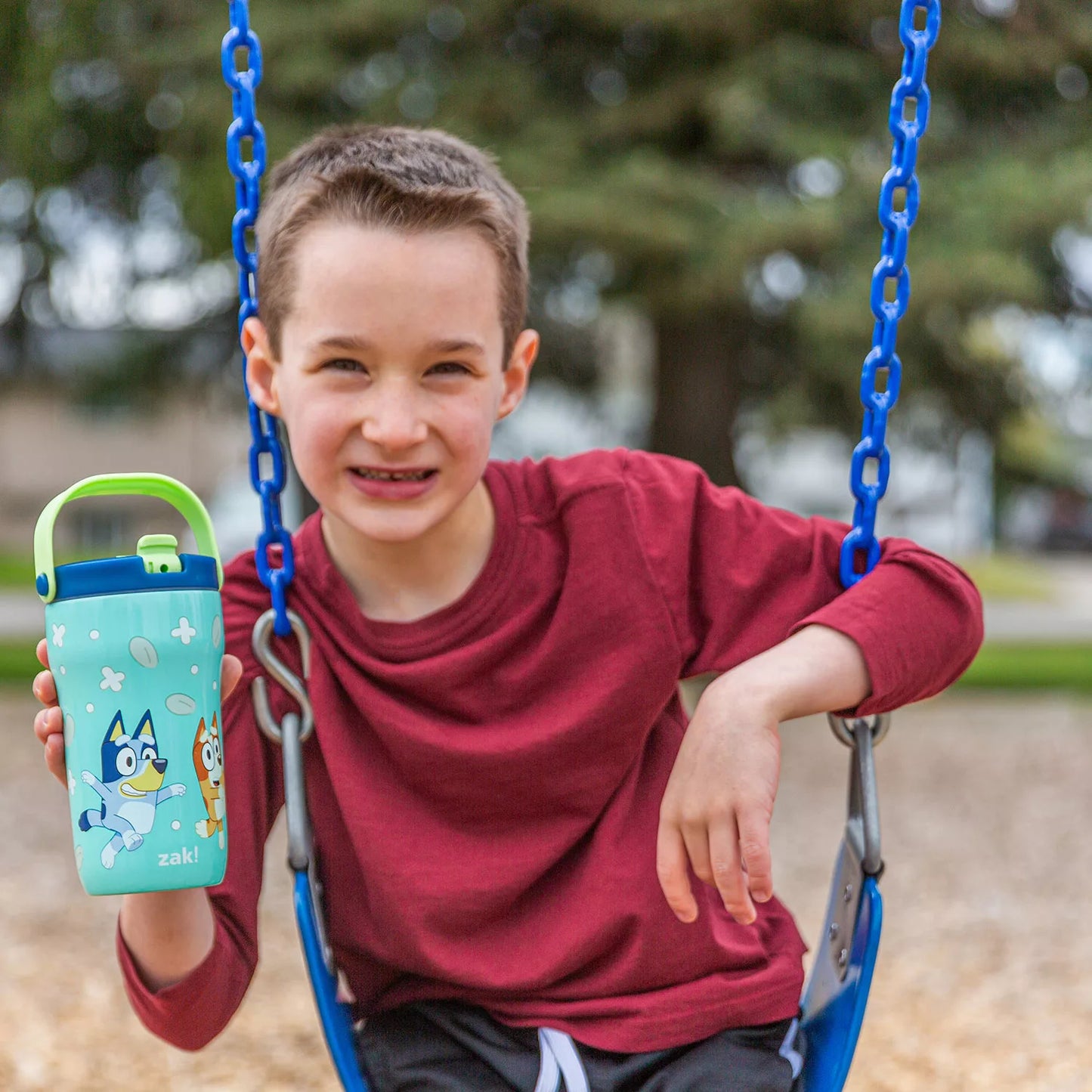 (PREORDER) Zak Designs 14-oz. Stainless Steel Double Wall Sutton Grip Tumbler for Kids, 2-Piece Set