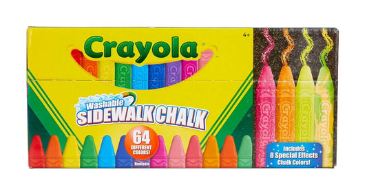 Crayola Ultimate Washable Chalk Collection (64ct), Bulk Sidewalk Chalk