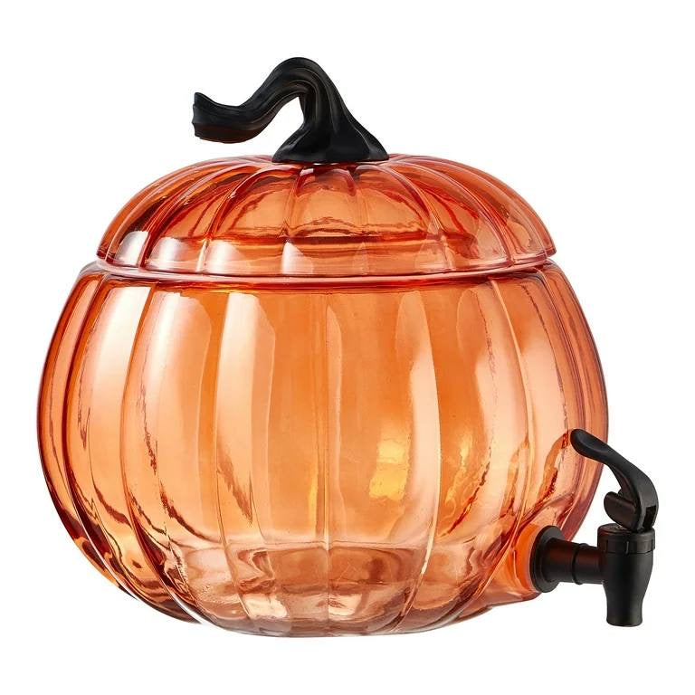 (PREORDER) Way To Celebrate 1.5 Gallon Pumpkin Glass Beverage Dispenser