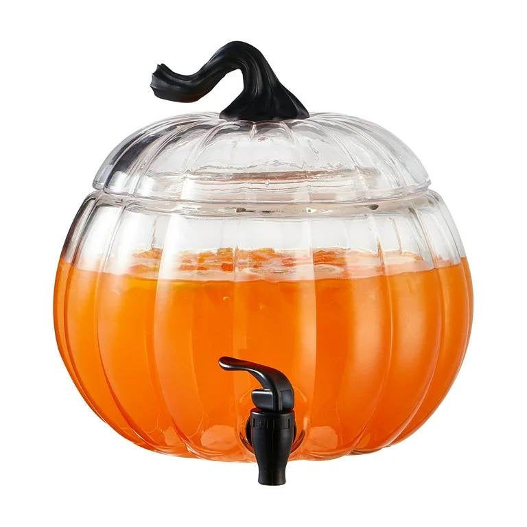 (PREORDER) Way To Celebrate 1.5 Gallon Pumpkin Glass Beverage Dispenser
