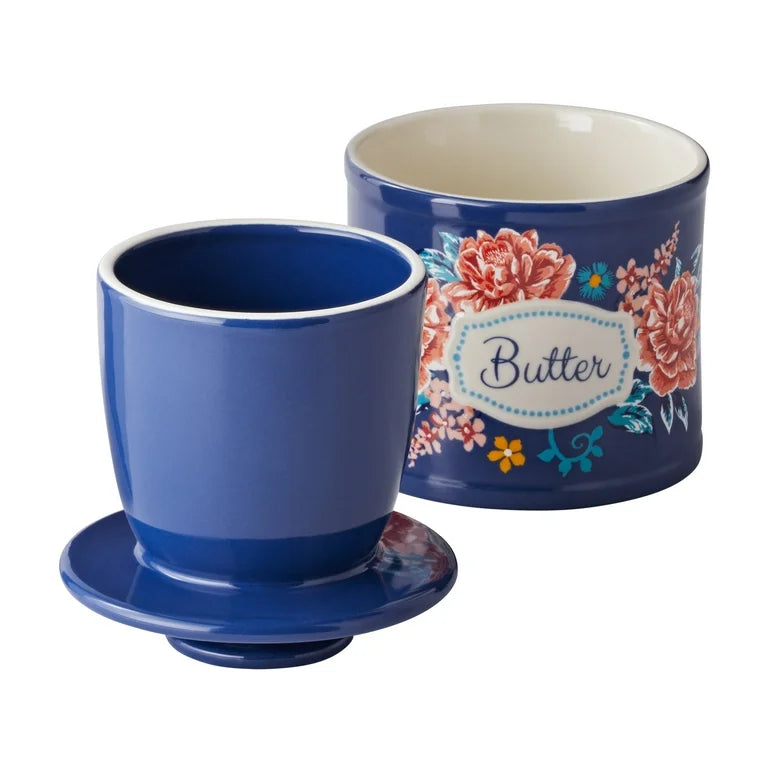 The Pioneer Woman Keepsake Floral Ceramic Butter Bell