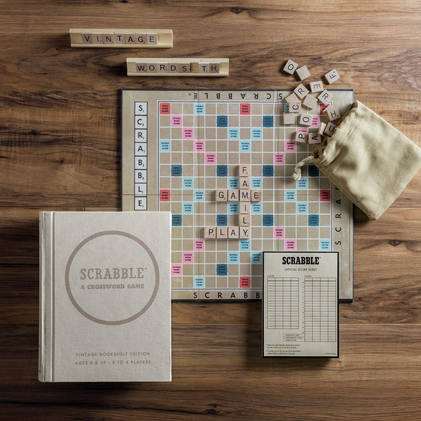 (PREORDER) WS Game Company Scrabble, Monopoly, and Clue Vintage Board Game Bookshelf Collection