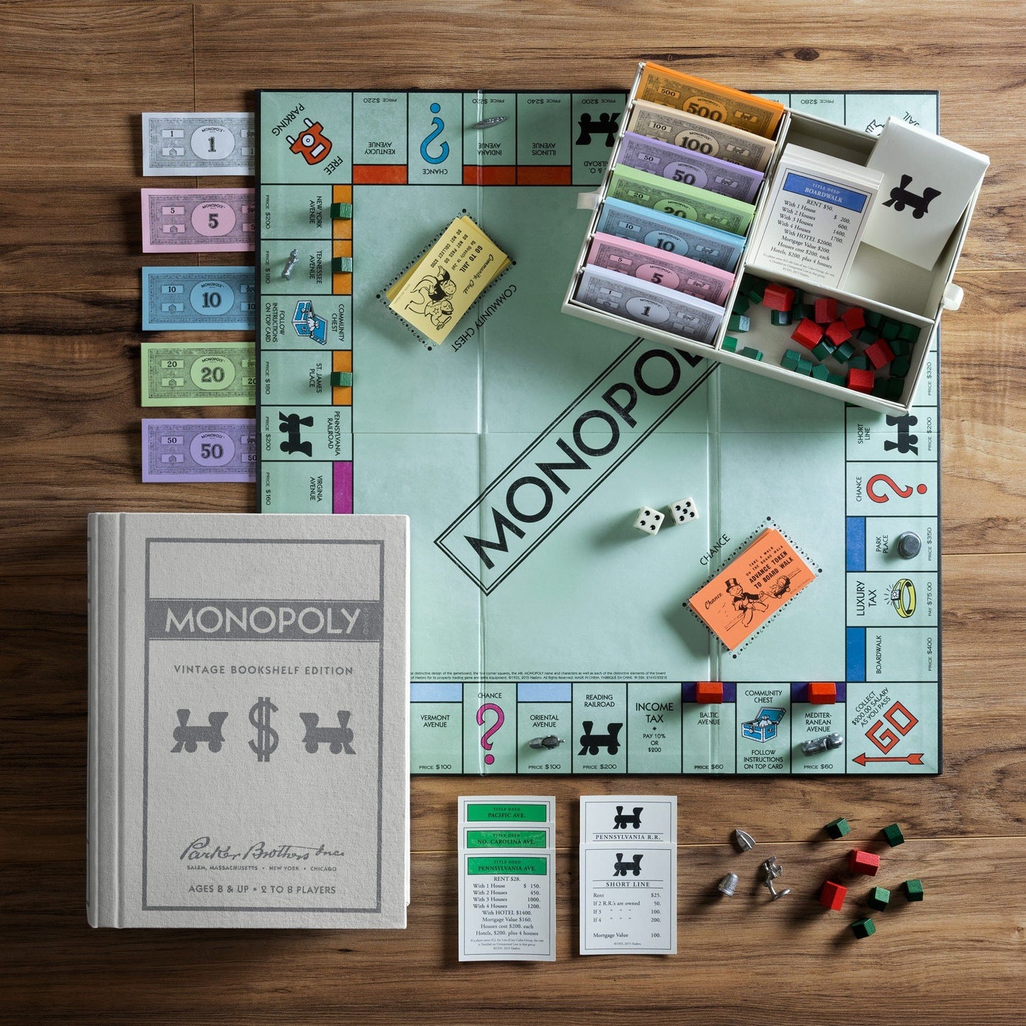 (PREORDER) WS Game Company Scrabble, Monopoly, and Clue Vintage Board Game Bookshelf Collection