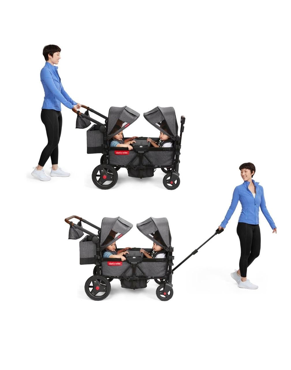 (PREORDER) Radio Flyer VOYA Quad Stroller Wagon - Premium 4-Kid Stroller Wagon