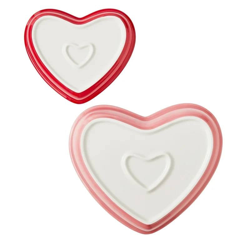 (PREORDER) The Pioneer Woman 2-Piece Heart Shaped Ceramic Dish, 9 inch & 6.5 inch