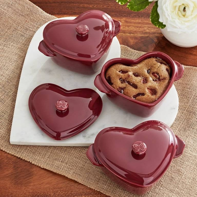 (PREORDER) The Pioneer Woman 6.45" 3-Piece Mini Hearts Ceramic Baking Dish with Lid