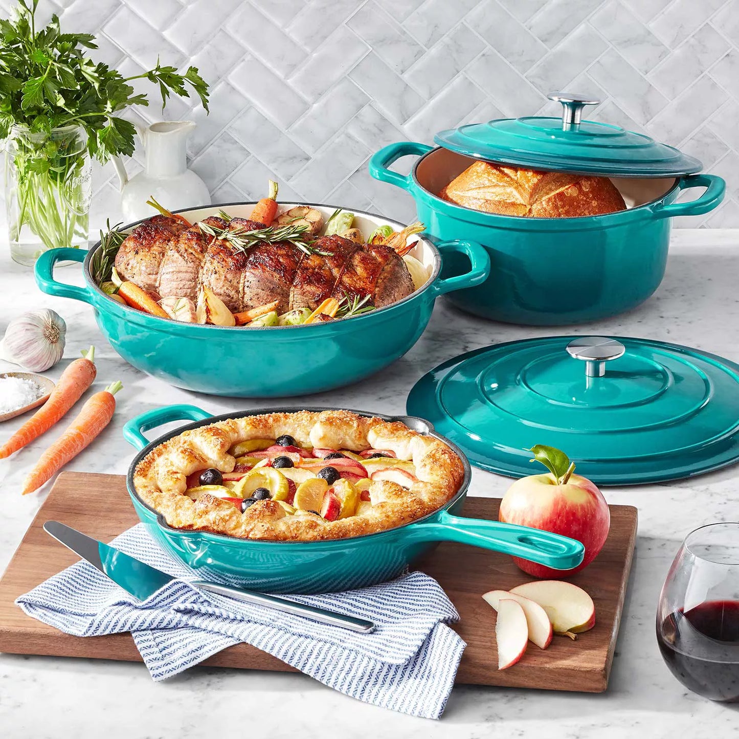 (PREORDER) Member's Mark 5-Piece Enamel Cast Iron Set