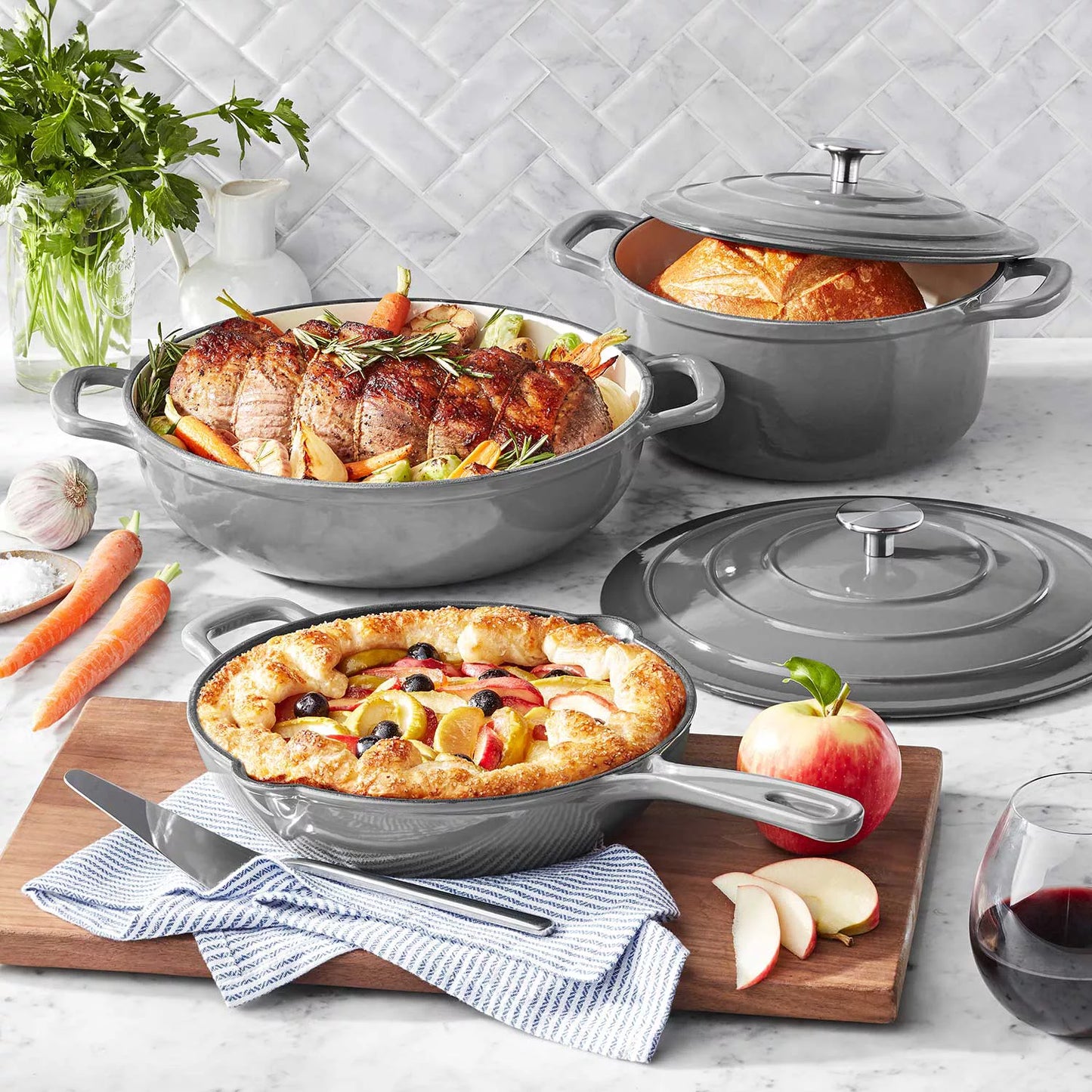(PREORDER) Member's Mark 5-Piece Enamel Cast Iron Set