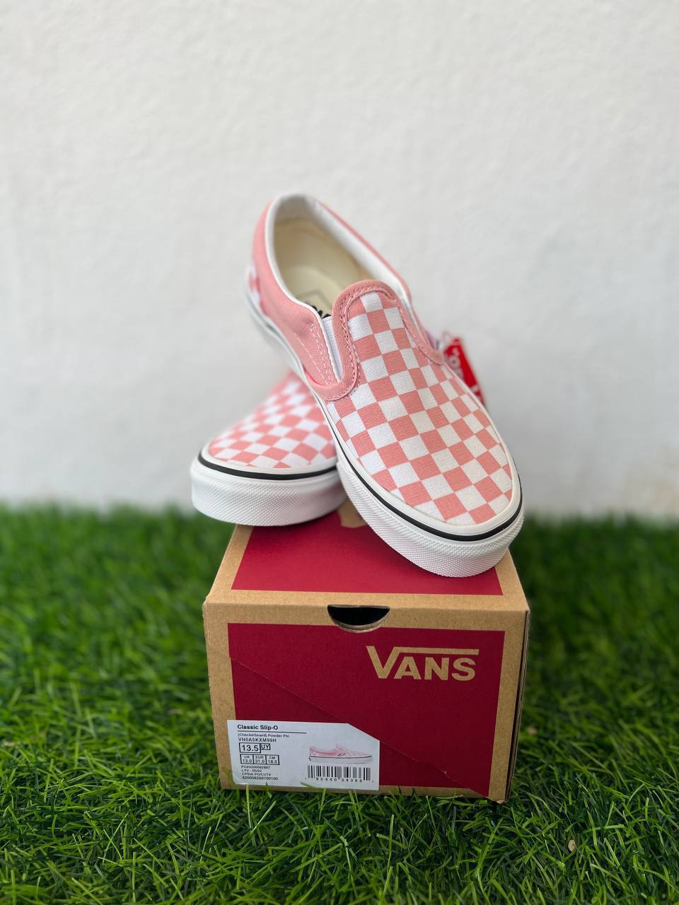 Vans Classic Slip-O Checkerboard - Powder Pin