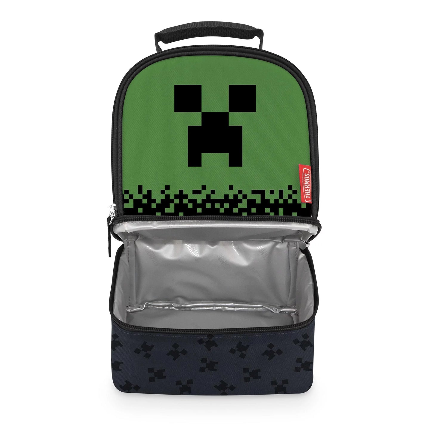 Thermos Kids Reusable Dual Compartment Lunch Bag, Minecraft