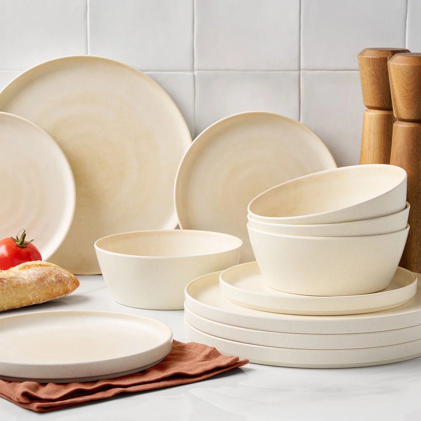 Member's Mark Bamboo Melamine 12-Piece Dinnerware Set