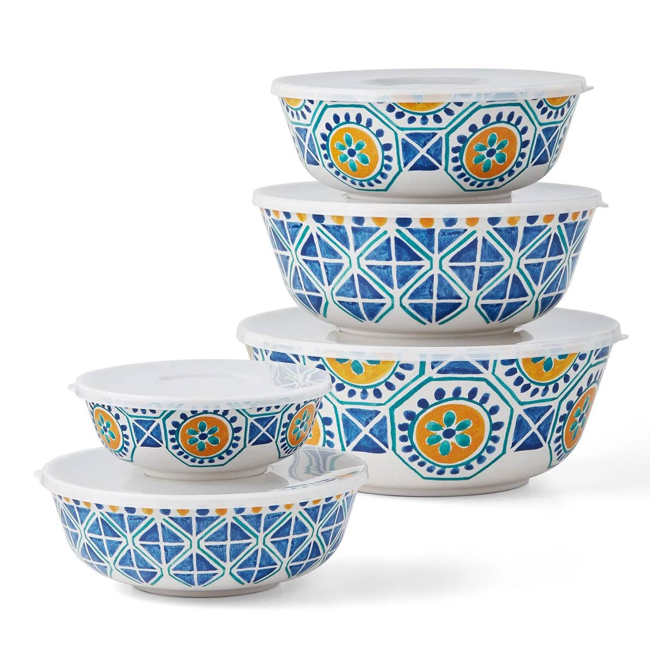 Member's Mark 10-Piece Bamboo Melamine Mixing Bowl Set - Spanish Tile