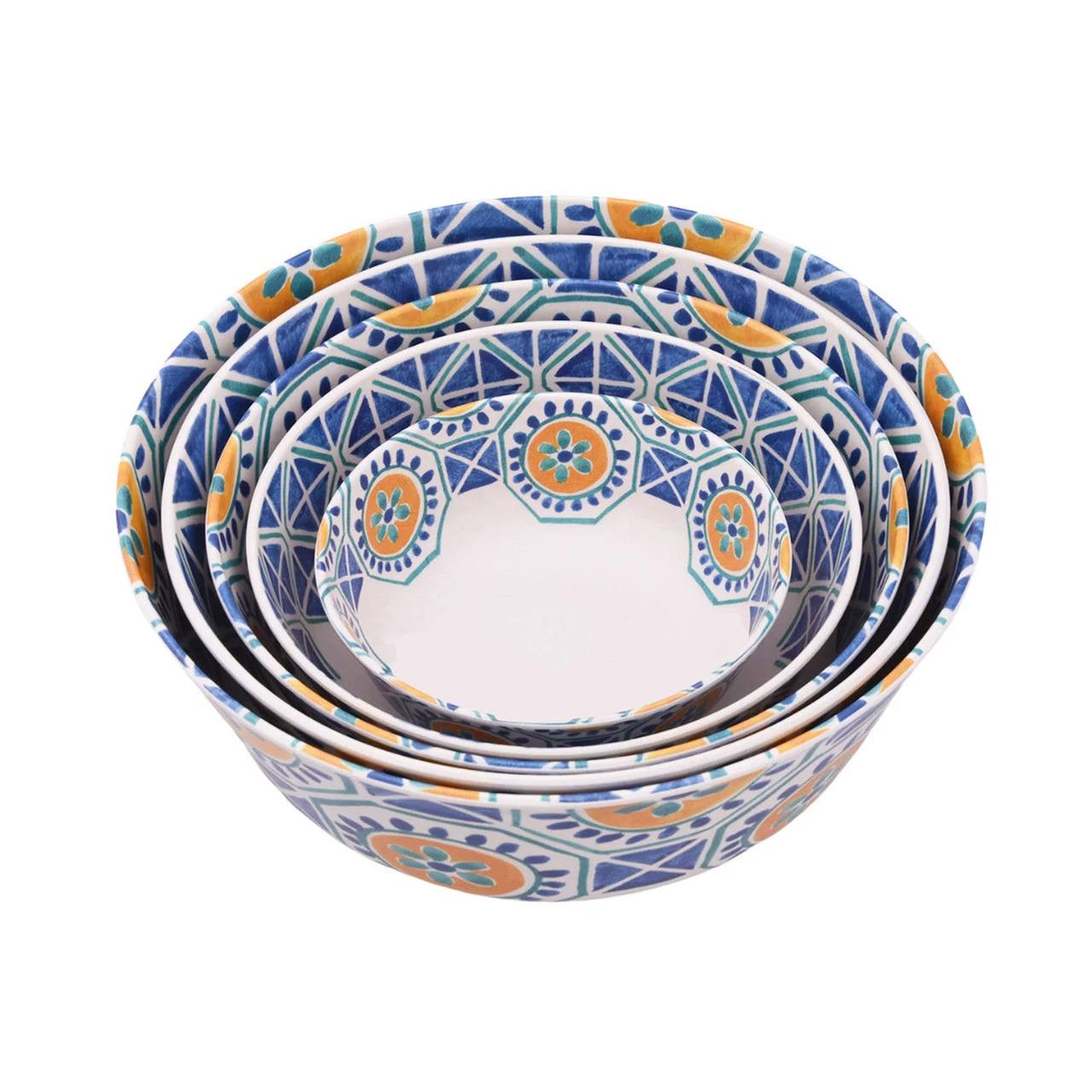 Member's Mark 10-Piece Bamboo Melamine Mixing Bowl Set - Spanish Tile