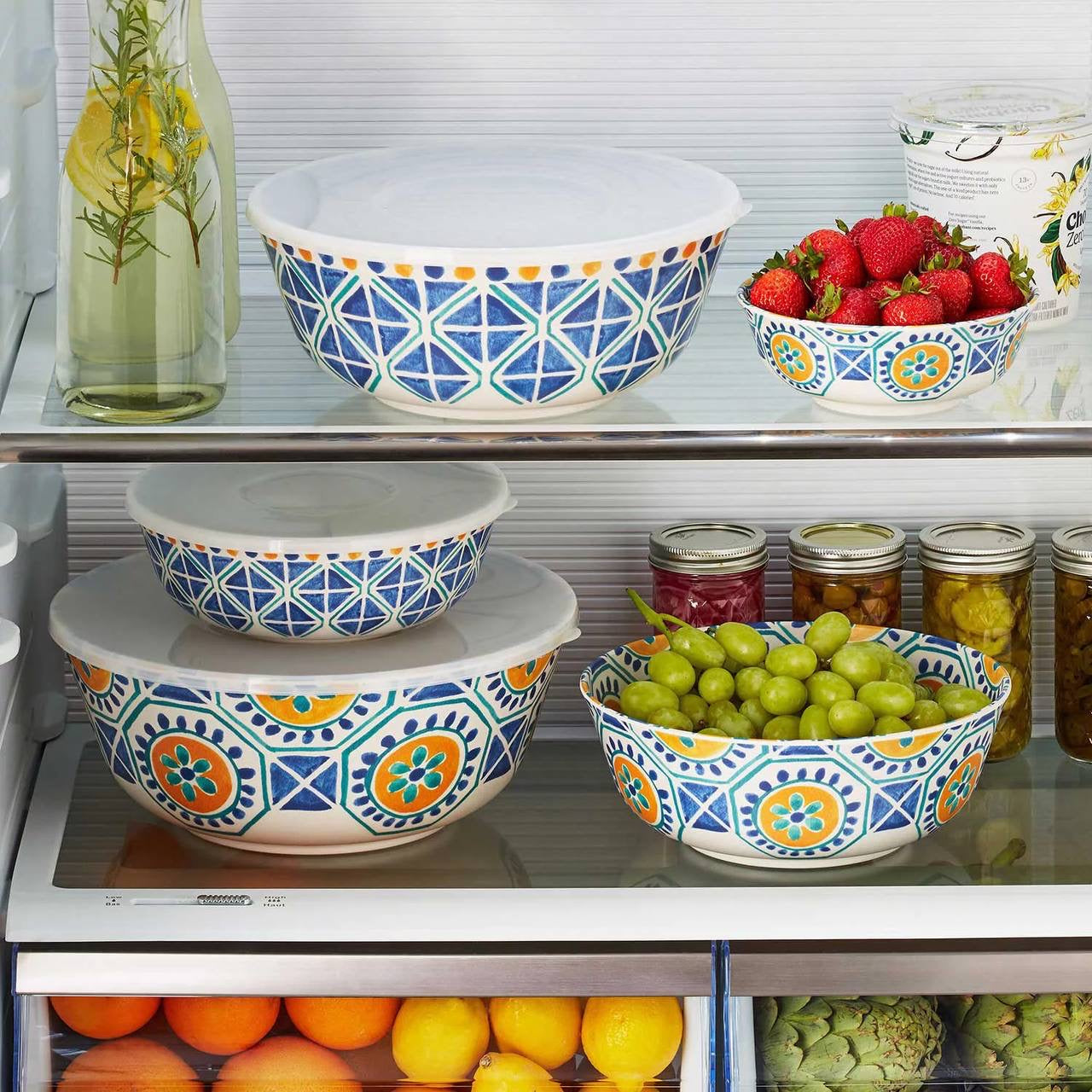 Member's Mark 10-Piece Bamboo Melamine Mixing Bowl Set - Spanish Tile